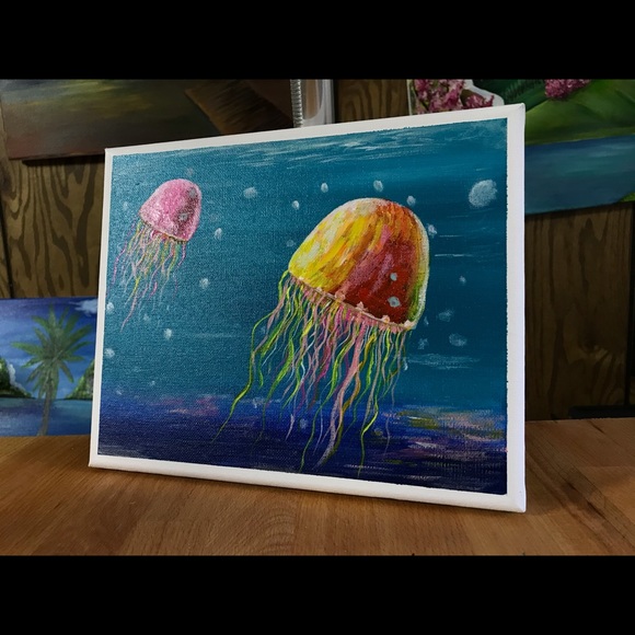 Original Jellyfish Acrylic Painting - Picture 2 of 2